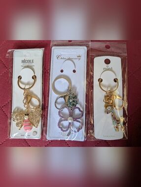 Mint Gold-tone Keychain Bag Charms Set of 3